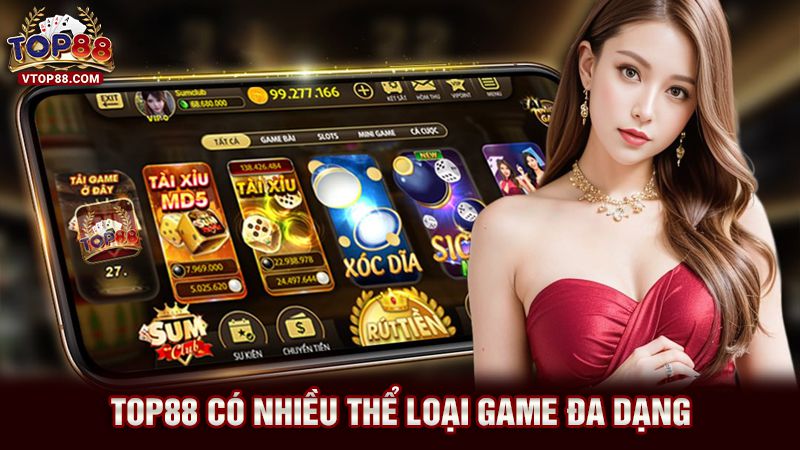 top88 có nhiều thể loại game đa dạng